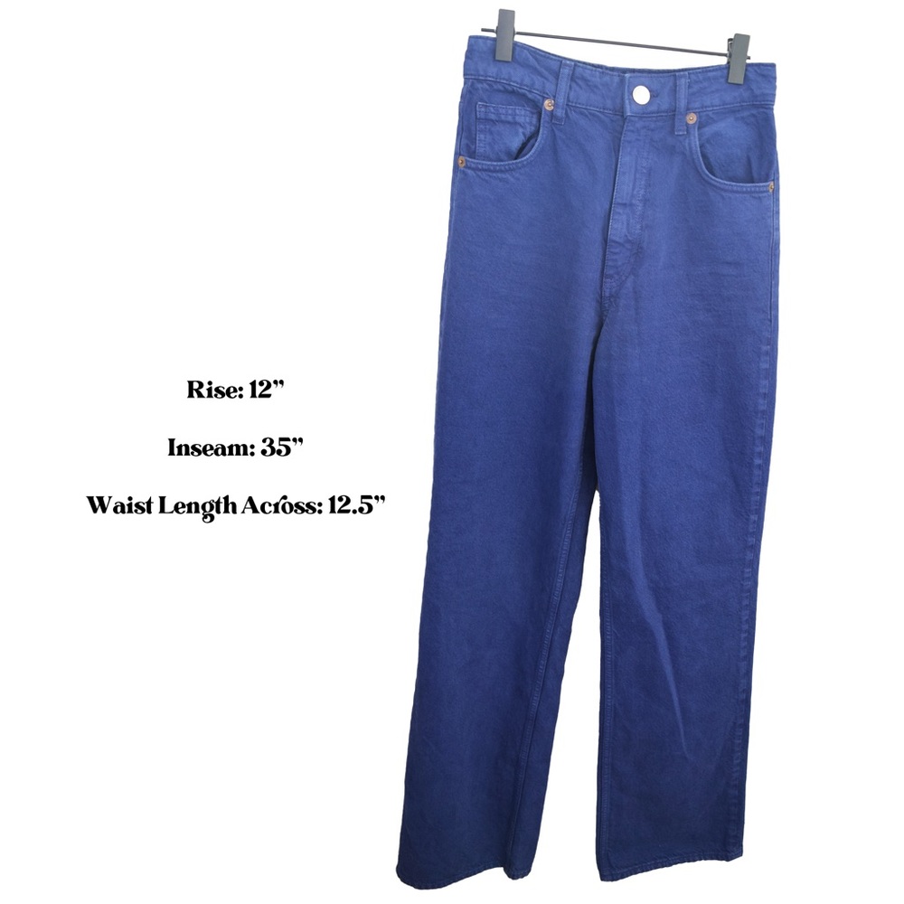 ZARA Women's Size 2 High Rise Wide Leg Full Length Jeans Purple